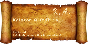 Kriston Alfréda névjegykártya